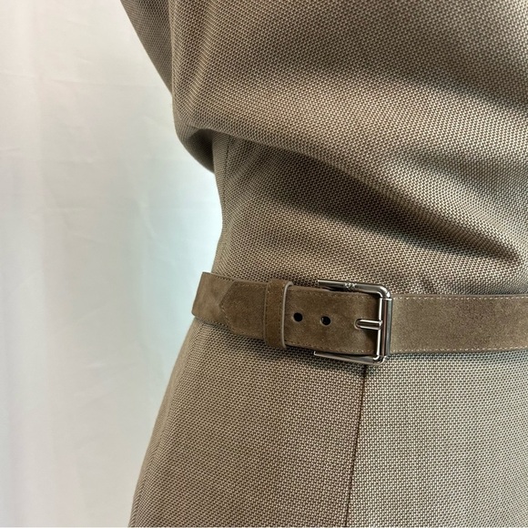 Ralph Lauren tan camel brown sleeveless wool cashmere belted midi dress Sz 10 - Picture 5 of 15